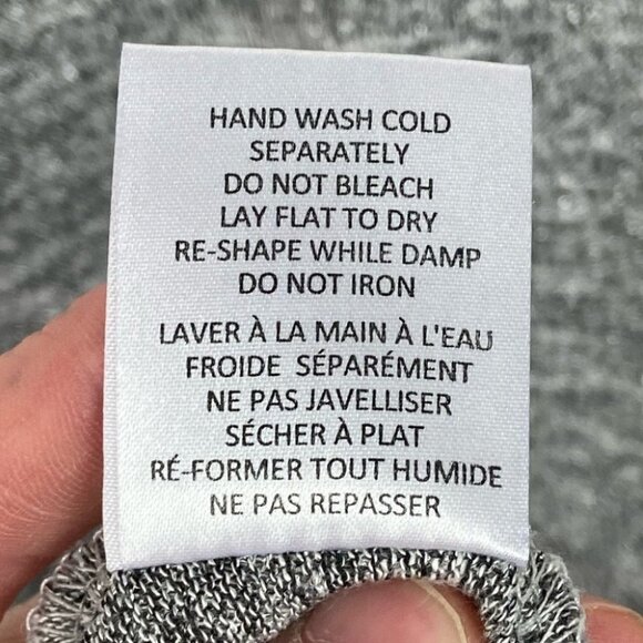 Sloane & Sadie Grey Lace Back Shoulder Zipper‎ Knit Stretch Sweater Size Large L - Picture 9 of 15